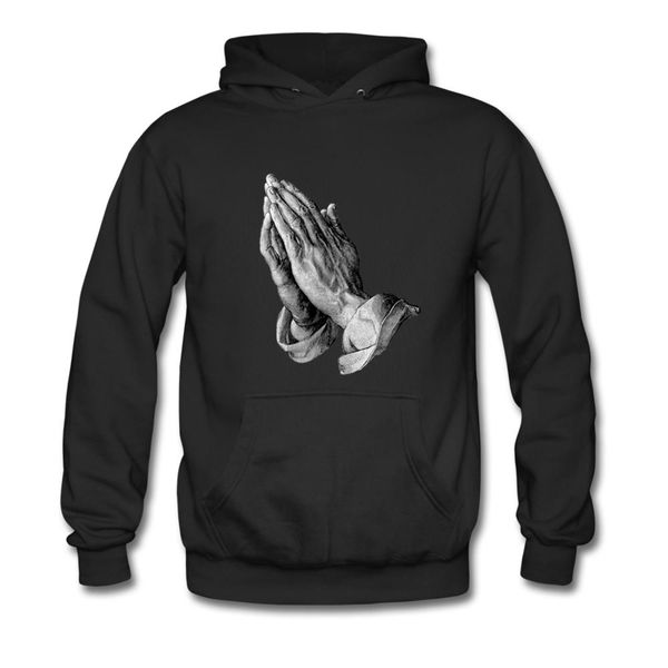 

prayer fingermark hoodie autumn winter cotton street style hoodie for both men and women, Black
