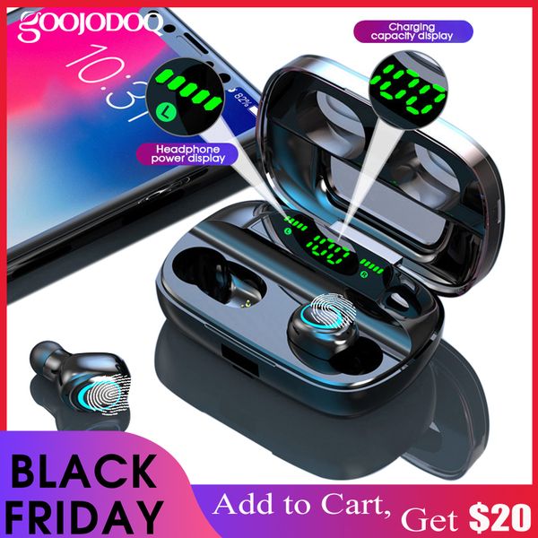 

ipx7 waterproof bluetooth earphone 8d stereo wireless headphones headset with 3500mah power bank g6s tws 5.0 bluetooth earbuds