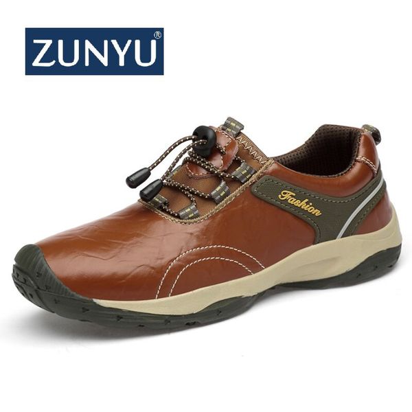 

zunyu 2019 new men's shoes big size 38-46 men's outdoor sneakers,genuine leather casual men shoes for male, Black