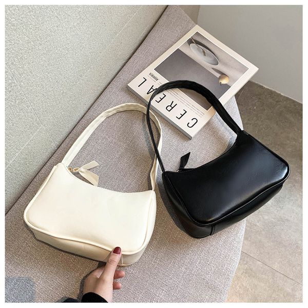 

new pu leather soft shoulder bag women black 2020 handbags small vintage hobo women zipper shoulder bags fashion