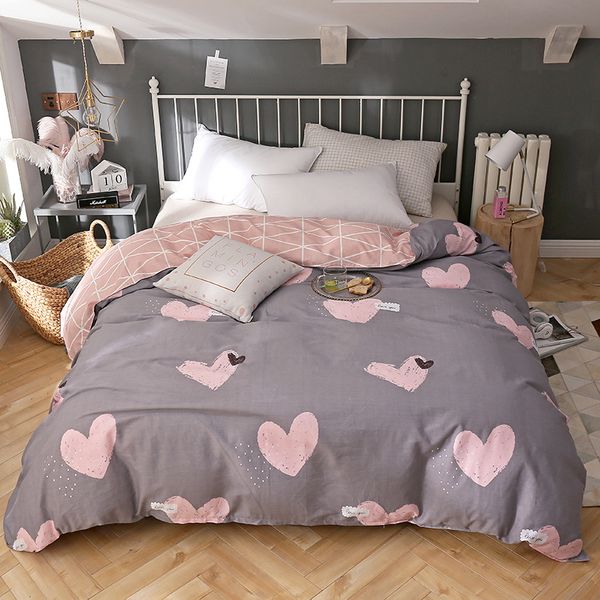 

princess style bedding set pink love duvet cover quilt cover comfortable home textile twin full queen king size good quality