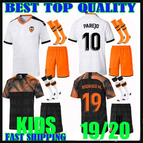 

19 20 valencia away kid kit occer jer ey home 2019 2020 parejo rodrigo gameiro g guede mina cami eta de fÃºtbol gaya boy football hirt