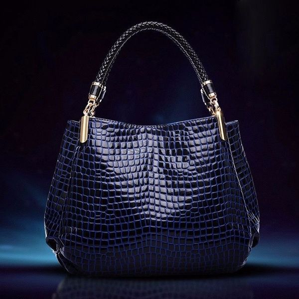

fashion women crocodile pattern leather shoulder bag female tote handbag