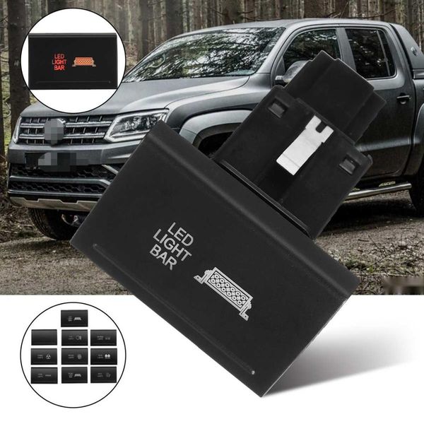 

up side car push button switch on-off dual led illuminated light bar spot driving rear front reverse light for vw for amarok