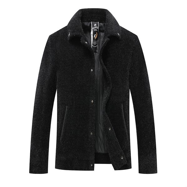 

winter new products men's thick jacket korean-style slim fit middle-aged men high-end comfortable glorious coat, Black