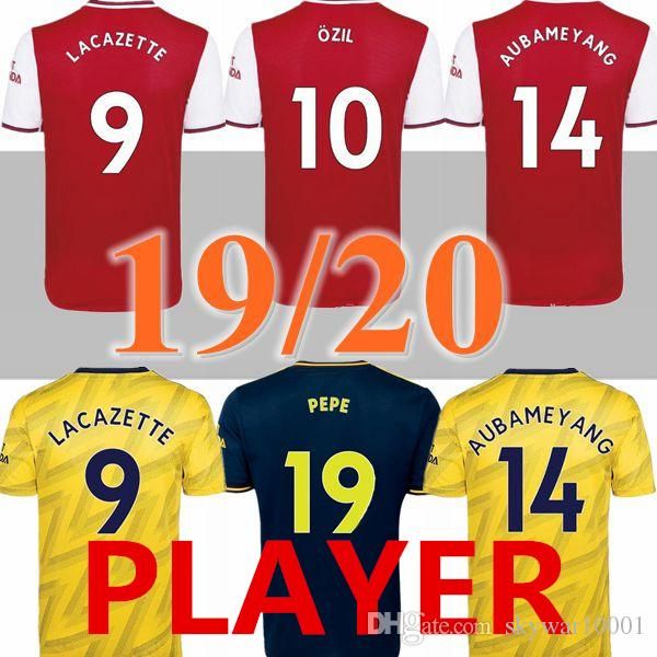 

player 2019 2020 football arsen pepe david luiz a u b a m e y a n g  soccer jersey 19 20 tierney camisetas de futbol football shirt soccer, Black;yellow