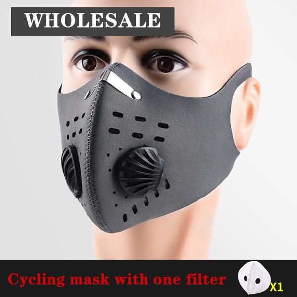 

In Stock Anti-fog pm2.5 Breathable Cycling Face Mask Sport Training Anti-Pollution Running Mask With Activated Carbon Filter With Valve