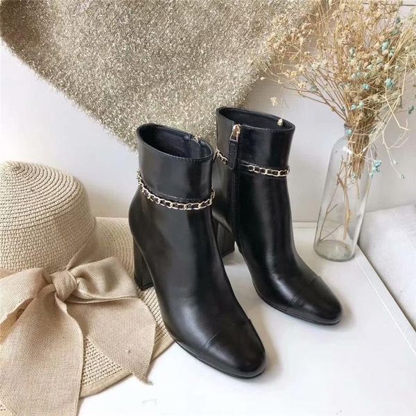 

2020 new authentic martin calfskin ankle boots women lace up leather black high heels boots limited g35008 x53109 94305 high heels with bo