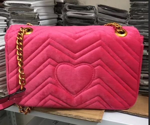

velvet bag women famous shoulder bags real leather chain crossbody bag winter fashion handbags women bags 446744 443497