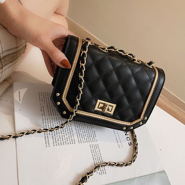 

female lattice pu leather crossbody bags for women 2020 chain shoulder messenger bag ladies hand sling luxury handbags designer