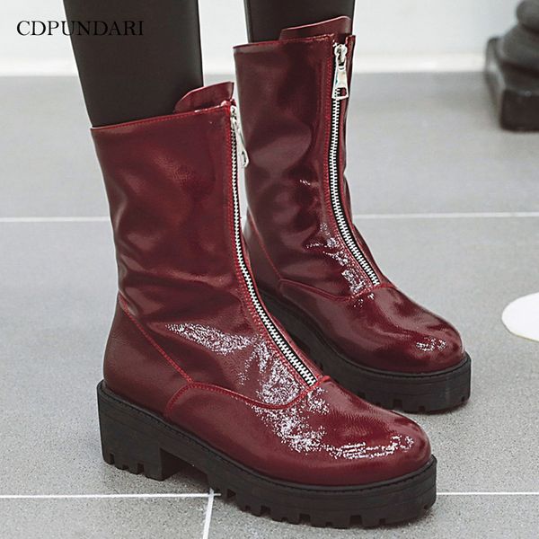 

2020 black white ankle boots for women platform boots ladies winter shoes woman