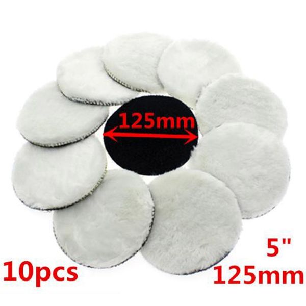 

10 pcs 125 mm car polishing pad 5 inch inch polish waxing pads wool polisher bonnet car paint care wool polishing pad