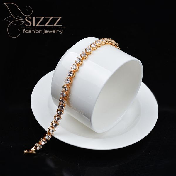 

sizzz 2019 new african popular zircon jewelry wild small roman simple bracelet&bangles for women, Golden;silver