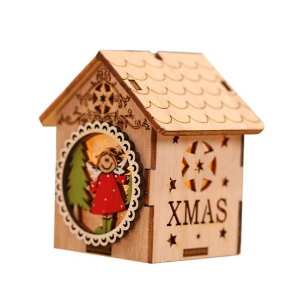 

diy led light wooden house christmas tree decoration elk santa clause snowman hanging pendant merry christmas decor for home