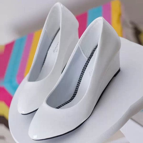 

women pumps pu leather surface high heels women pumps round head high heel shoes woman wedding shoes, Black
