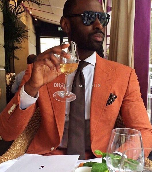 

fashionable orange groom tuxedos,handsome slim fit men wedding groomsmen business party prom suits (jacket+pants+tie) w:876, Black;gray