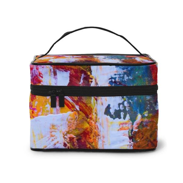 

a makeup bag wash bag receptacle cosmetic abstract painting (24