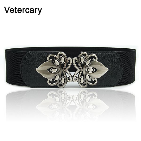 

new elegant vintage waist cummerbund for women dress belts lady wide elastic waistband fashion apparel accessories, Black;brown