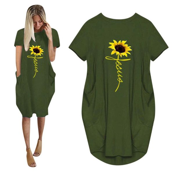 casual loose pockets mini dress