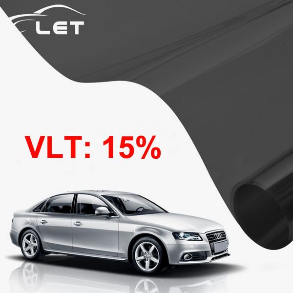 

50x300 см темно-черный окно автомобиля тонировочная пленка стекло vlt 15% roll 1 ply авто дом коммерческая солнечная защита лето