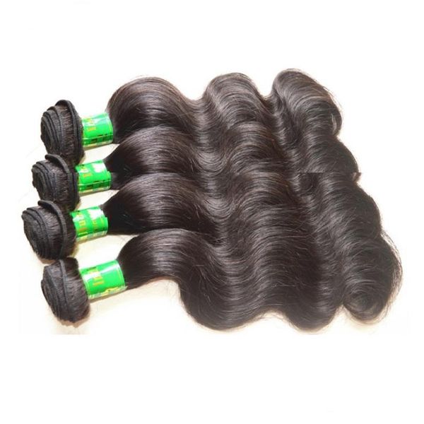 

10 raw indian virgin human hair extensions bundles 4pieces 400g lot unprocessed indian remy hair natural color 10inches to 30inches bundles, Black