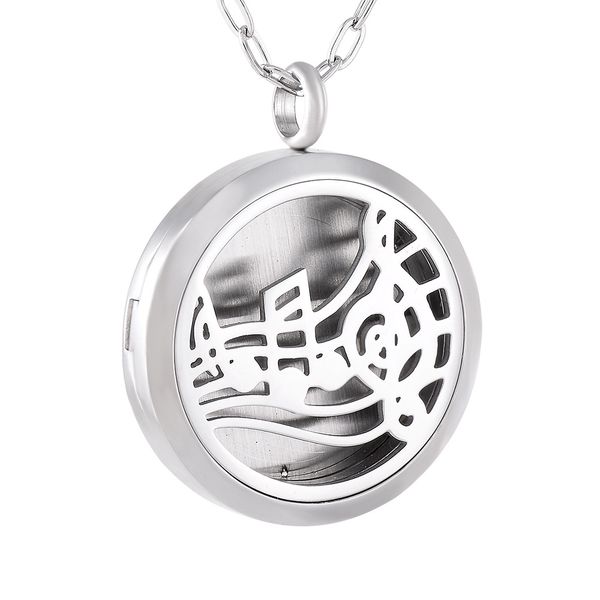 

ijp0130 stainless steel cremation stave and notes urn necklace ashes urn jewelry memorial pendant beautiful gift, Silver