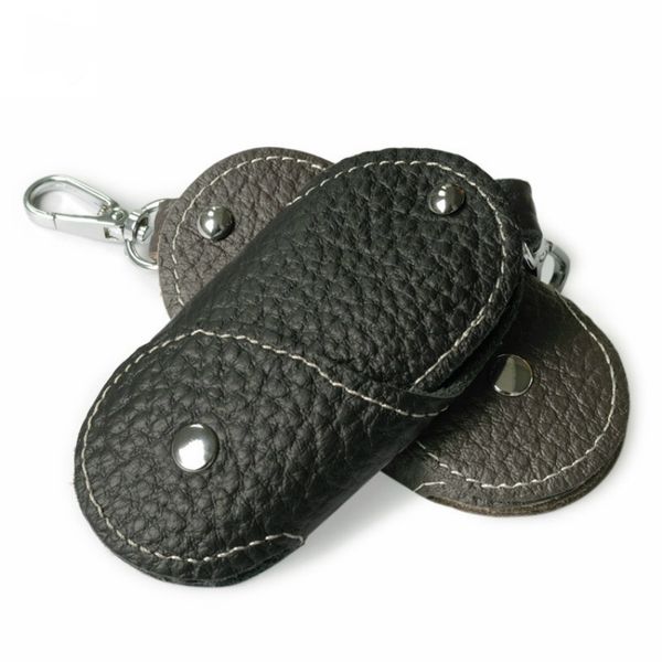 

new genuine cow leather key wallet card holder business organizer housekeeper keychain purses men women pocket car keys bag, Slivery;golden