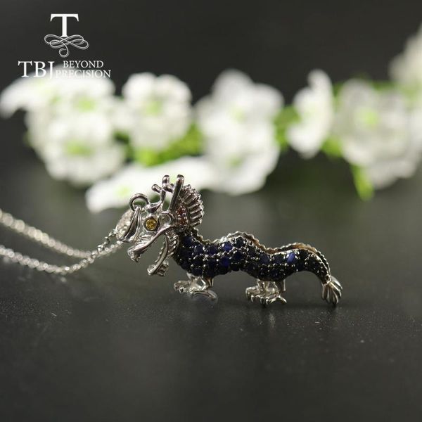 

2020 new natural sapphire pendant,sea horse cute pendant naturar blue sapphire 925 sterling silver fine jewelry gift choice