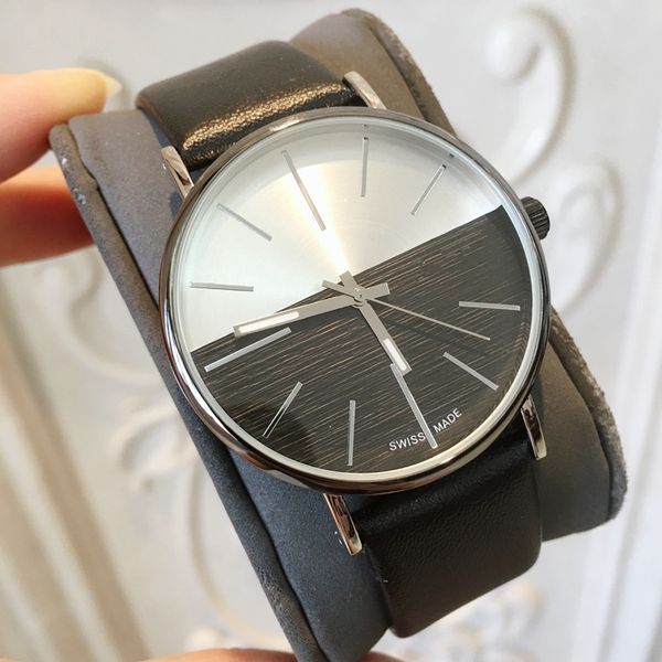 

горячие предметы 2019 top man кожаные часы 5 цветов черный япония движение бизнес мужские часы роскошные кварцевые часы оптовая цена дропшип, Slivery;brown