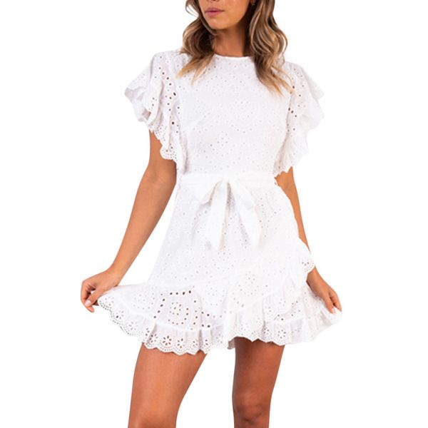 

summer party dress 2019 women elegant white flare sleeve runway dresses woman party night dress ladies dresses, Black;gray
