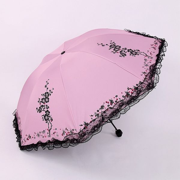 

five-folding lace pocket umbrella thicker black coating cloth anti-uv umbrella customizable logol sizes and colors multicolor 4 colors r533