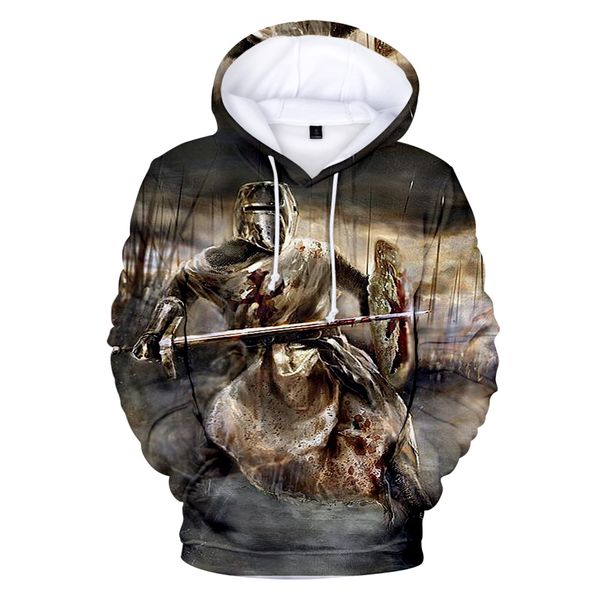 

fashion streetwear knights templar 3d hoodies men/women plus size harajuku 3d print knights templar men's hoodies sweatshirt, Black