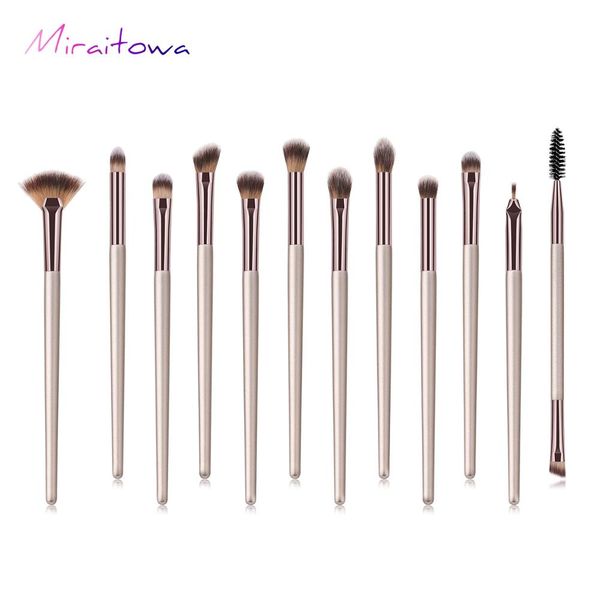 

miraitowa 12 pcs/lot makeup brushes set eye shadow brushes blending eyeliner eyelash eyebrow brochas maquillaje