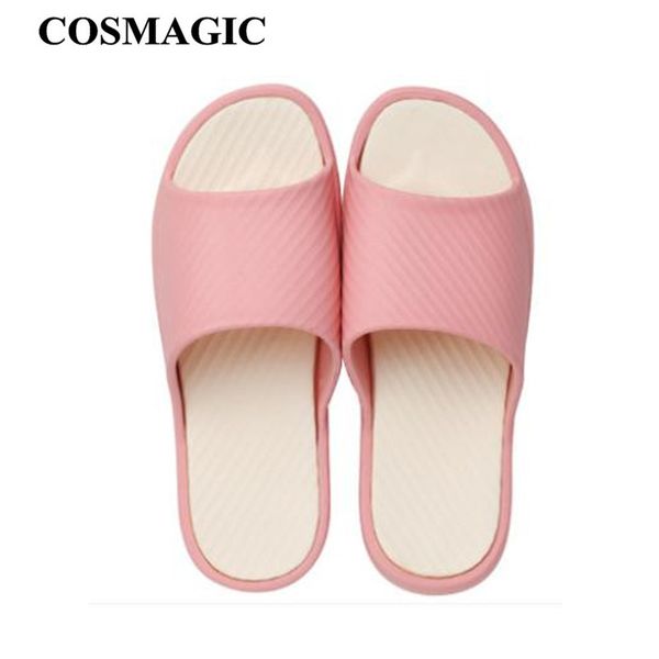 

cosmagic 2019 new indoor household slipper summer home anti-slip quick drying beach soft bathroom shower couple slippers shoe, Black