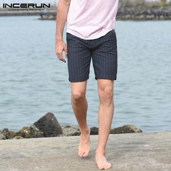 

fashion male shorts bermuda summer shorts men cotton knee length striped slim fitness pantalon big size 5xl pockets, White;black