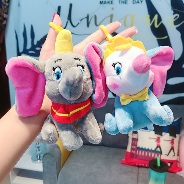 

13cm cute dumbo stuffed animal plush toys small pendant lovely peluche cartoon elephant doll presents for children key chain