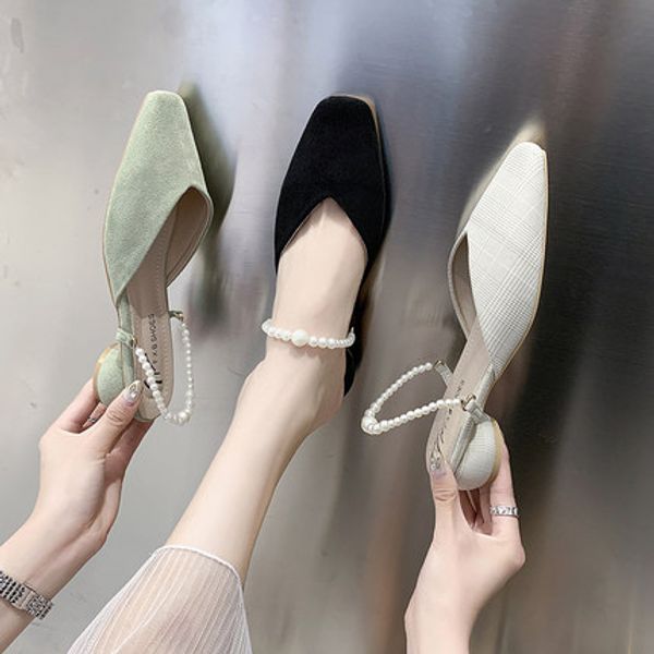 

2020 женская обувь lady pearl ремешок slingbacks as0068, Black