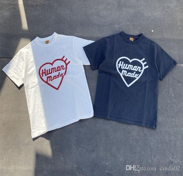 

20ss негабаритные human made майка мужчины женщины лучшее качество slub cotton top тройники streetwear hip hop human made футболка с коротки, White;black