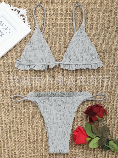 

wearing pleated lady's split wearing swimsuit pleated lady's split swimsuit, White;black