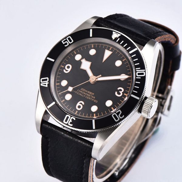 

fashion men watch waterproof automatic mechanical clock 41mm sapphire crystal brand sterile dial wristwatch, Slivery;brown