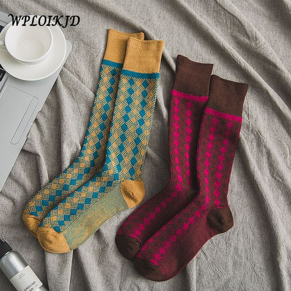 

wploikjd] japanese cotton socks women printing long retro ankle socks funny happy seaxy jacquard for women meias, Black;white