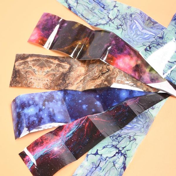 

4*50cm 3d nail sticker water transfer nail art decoration blue color paper rainbow sky star style sticker, Black