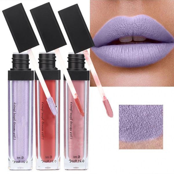 

6ml matte metal pearlescent lip gloss glaze long lasting beauty liquid lipstick