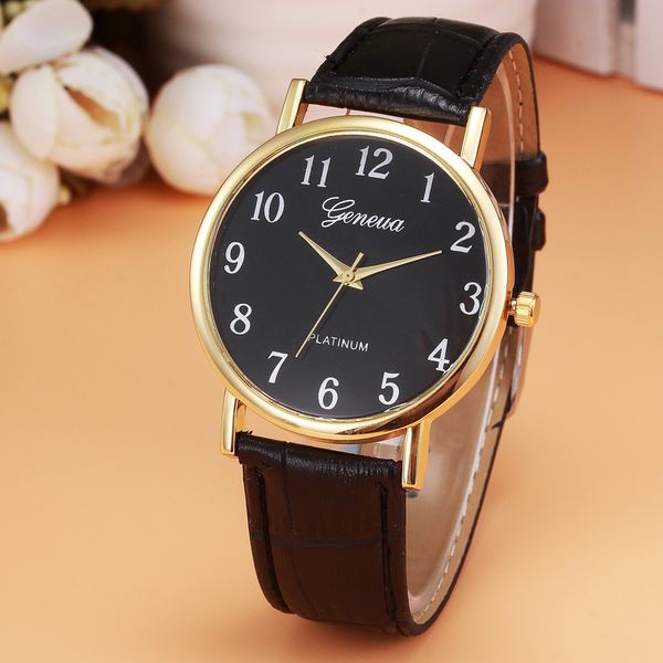 

retro design leather band analog alloy quartz wrist watch fashion luxury business women's watches clock gift bayan kol saati, Slivery;brown