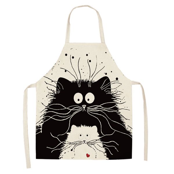 

cartoon cat abrasion hand apron female waterproof and oil-proof hooded kitchen sleeveless overalls hanging neck