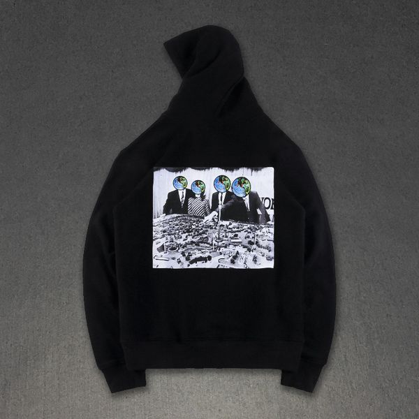 

mens designer hoodies travis scott astroworld smile earth print high street fashion brand hoodie loose sweatshirt s-xl, Black