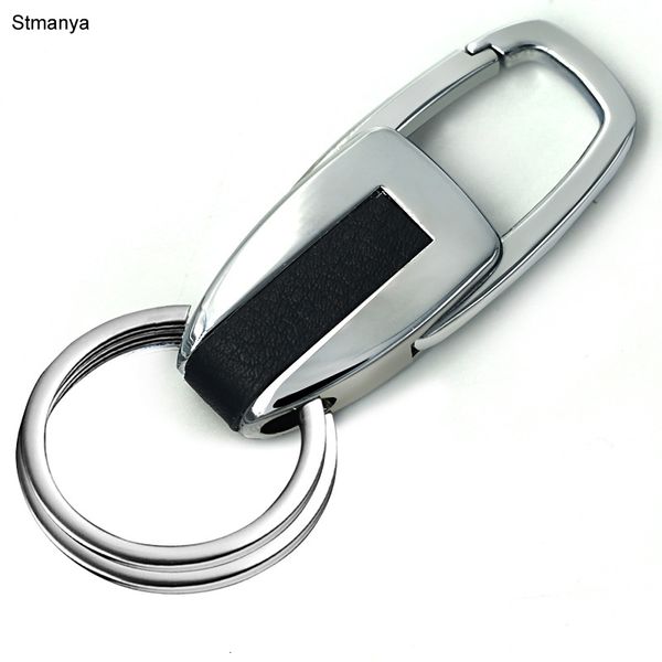 

men new silver key chain fashion double ring separate your home and office keys women charm car key ring gift, Slivery;golden