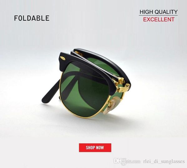 

2019 wholesale new brand vintage folding fashion club sunglasses men women master eyewear gradient gafas oculos de sol sun glasses 2176, White;black