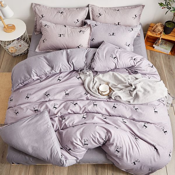 Fashion Bedding Sets Bed Linen Simple Style Duvet Cover Flat Sheet