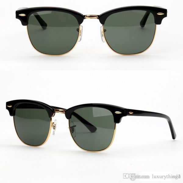 

brand sunglasses for men women g15 glass lenes sun glasses women half frame sunglasses classic vintage sunglasses 51mm with original box, White;black